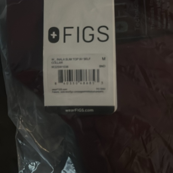 NWT and  in original package. Inla FIGS scrub top size medium. Burgundy color - Picture 2 of 2